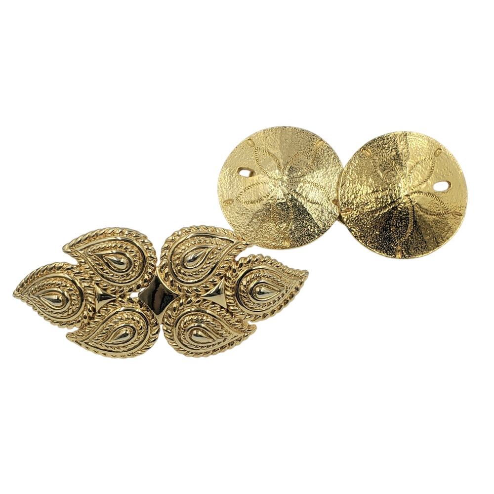 Vintage Mimi Di N Lot of 2 Belt Buckles - 1974 Sand Dollars & 1985 Paisley